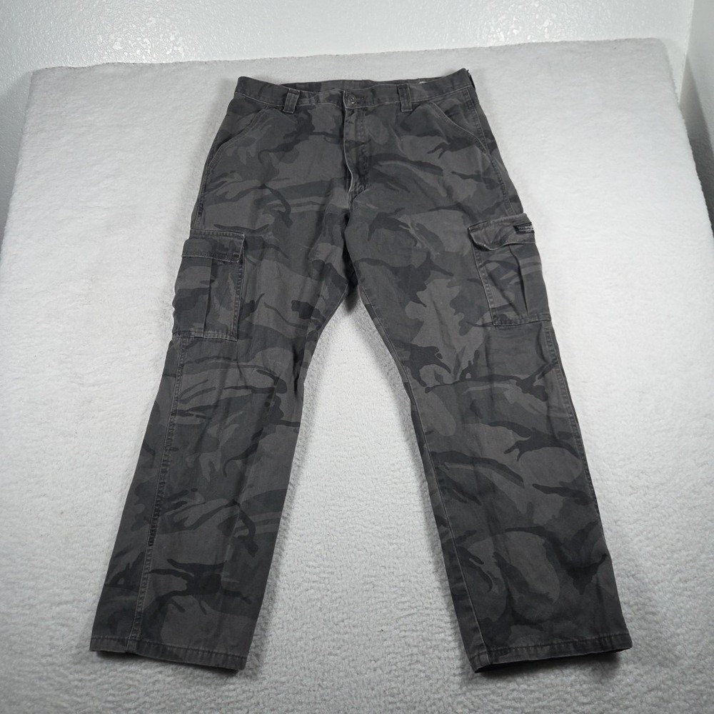 VTG Y2K Wrangler Men's Camo Baggy Loose Relaxed Skater Cargo Pants 36x30